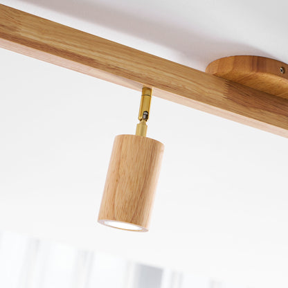 Houten rail met spotjes