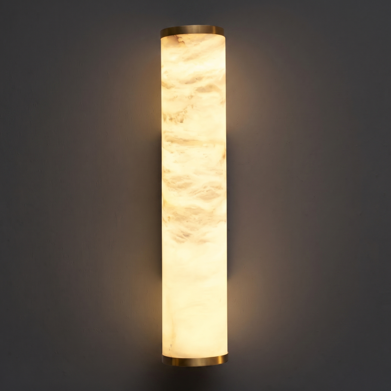 Sculpturale wandlamp van albast