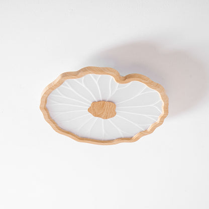 Plafondlamp met waterleliehoutnerfstructuur
