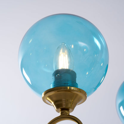 Gegoten messing globehanglamp