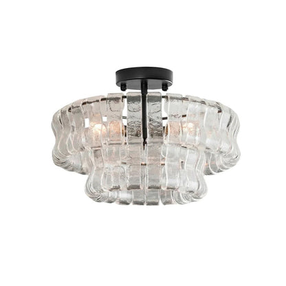 Gelaagde plafondlamp van ijsglas