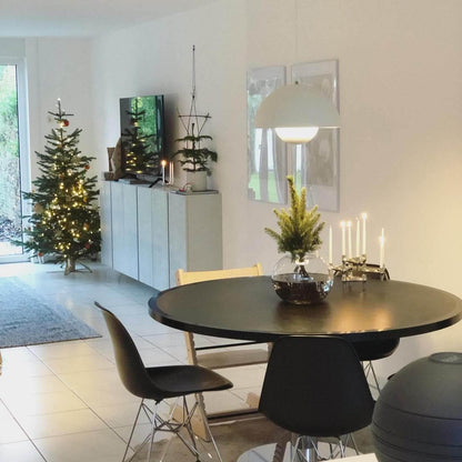 Metalen hanglamp met twee koepels