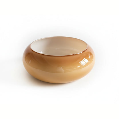Amberkleurige glazen hanglamp met stekker