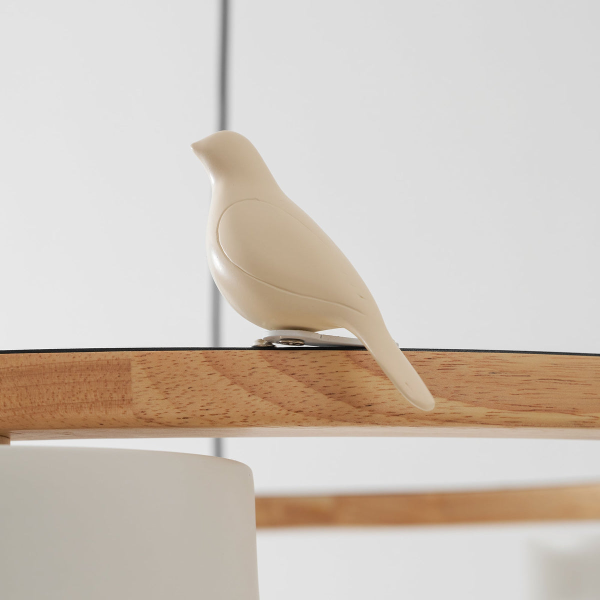 Ronde houten vogelhanglamp