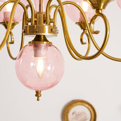 Gegoten messing globehanglamp
