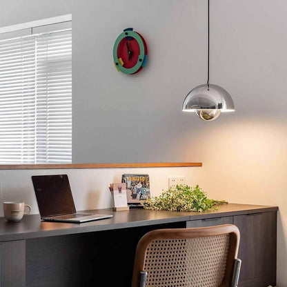 Metalen hanglamp met twee koepels