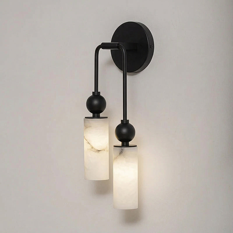 Wandlamp met albasten zuil