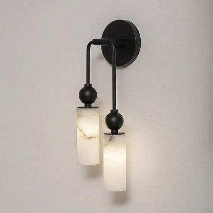 Wandlamp met albasten zuil