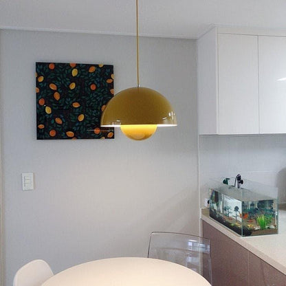 Metalen hanglamp met twee koepels