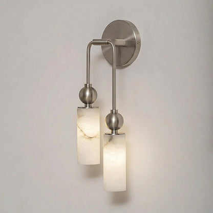 Wandlamp met albasten zuil