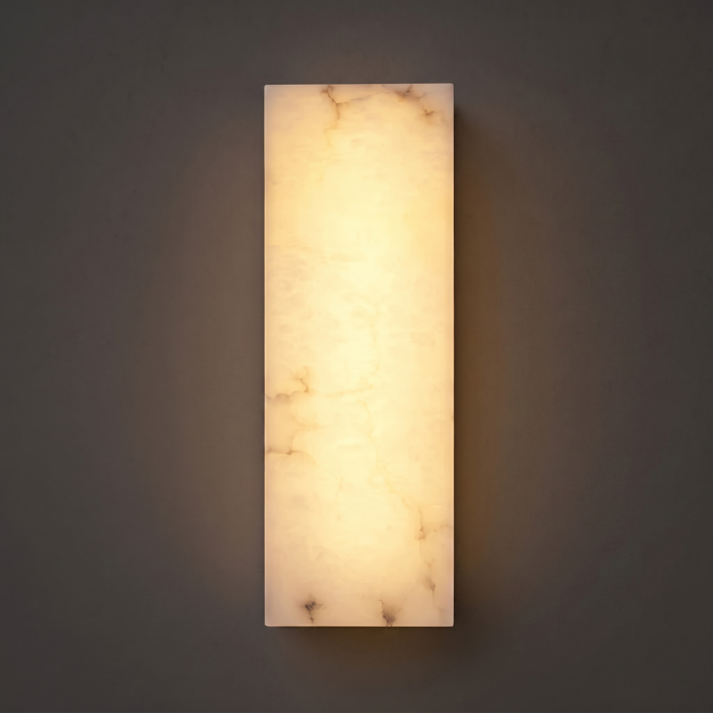 Sculpturale wandlamp van albast