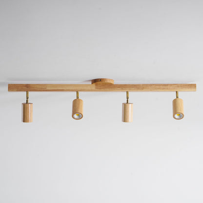 Houten rail met spotjes