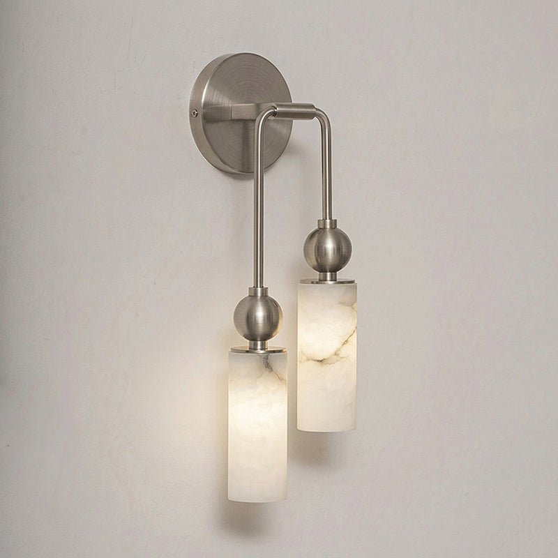 Wandlamp met albasten zuil