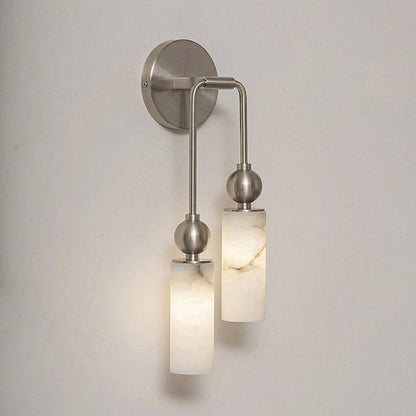 Wandlamp met albasten zuil