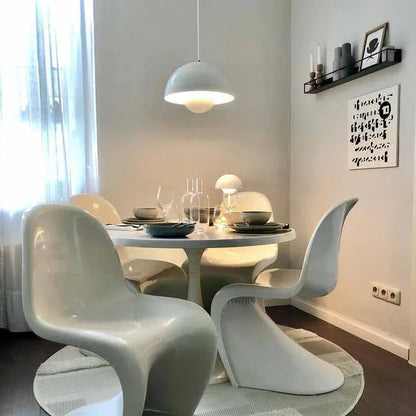 Metalen hanglamp met twee koepels