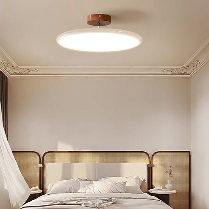 Ronde houten draaibare plafondlamp