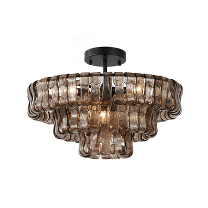 Gelaagde plafondlamp van ijsglas