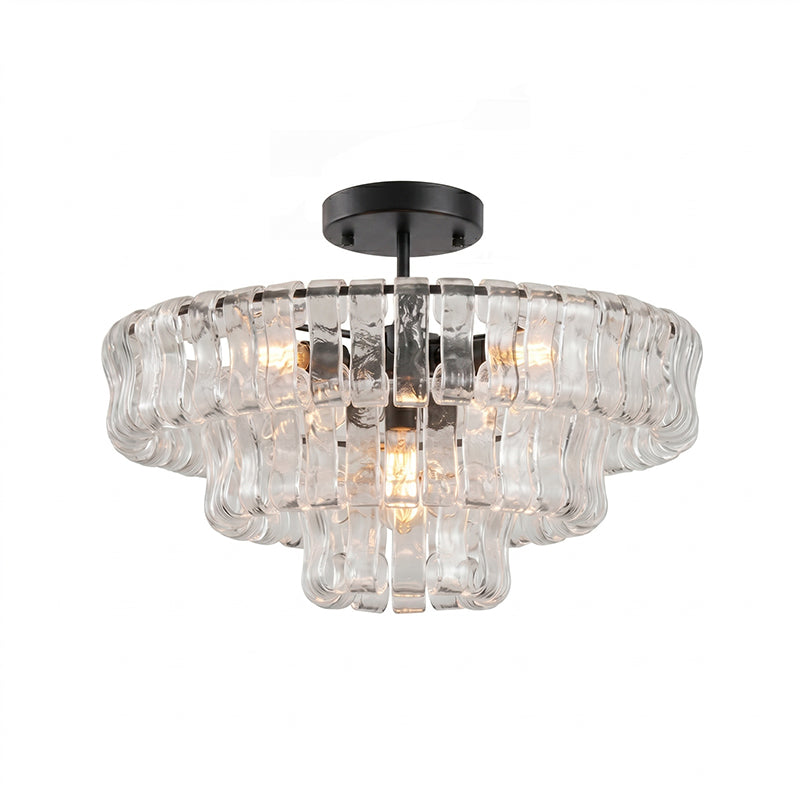 Gelaagde plafondlamp van ijsglas