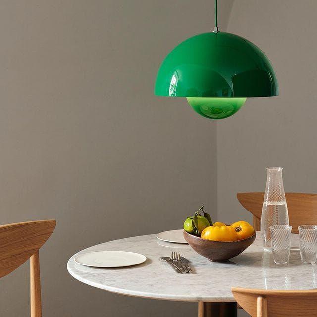 Metalen hanglamp met twee koepels