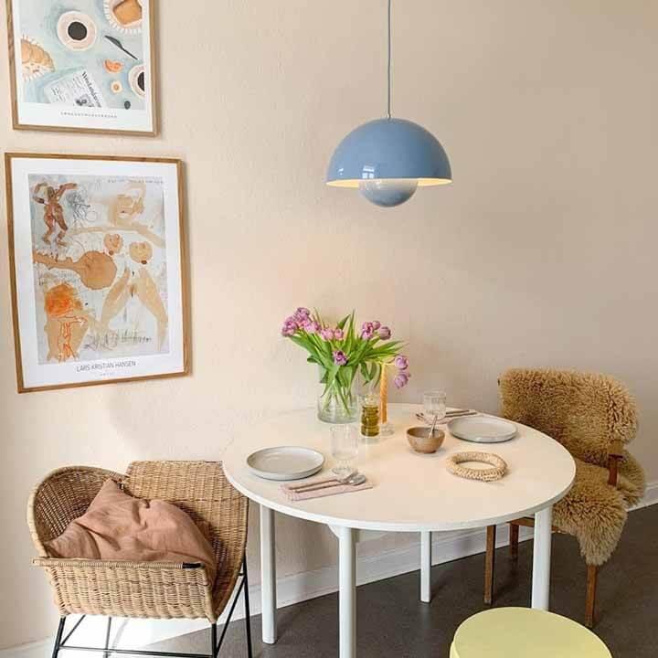 Metalen hanglamp met twee koepels