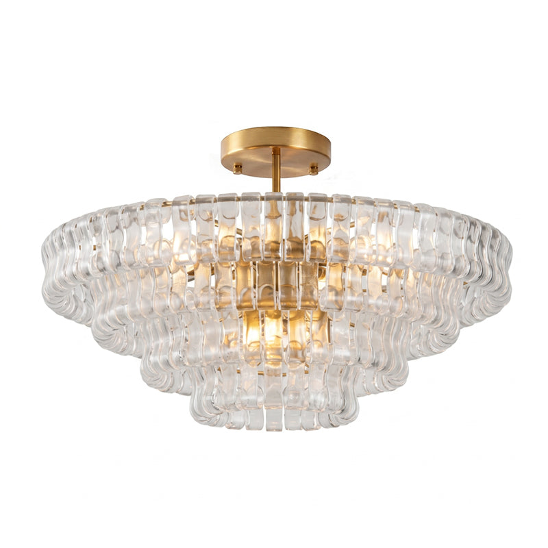 Gelaagde plafondlamp van ijsglas