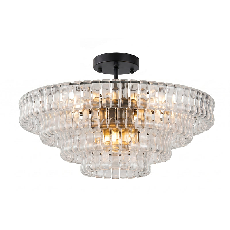 Gelaagde plafondlamp van ijsglas
