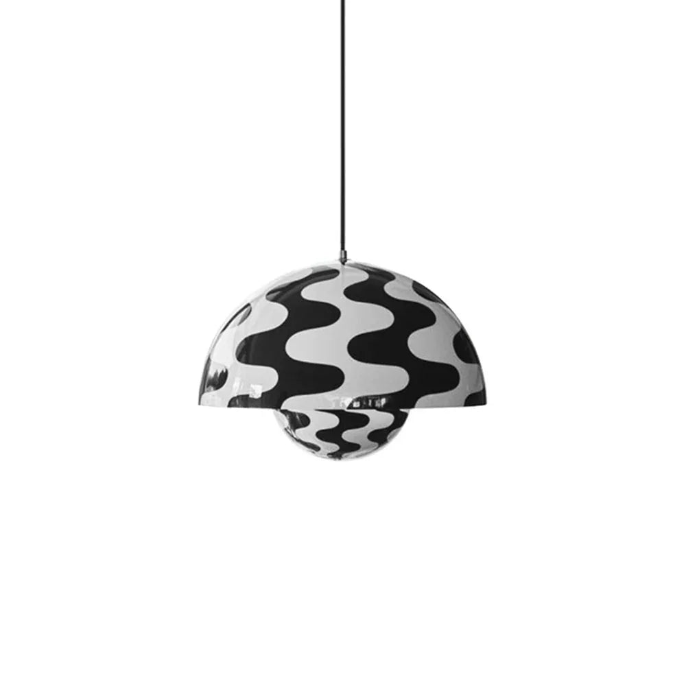 Metalen hanglamp met twee koepels