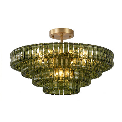 Gelaagde plafondlamp van ijsglas