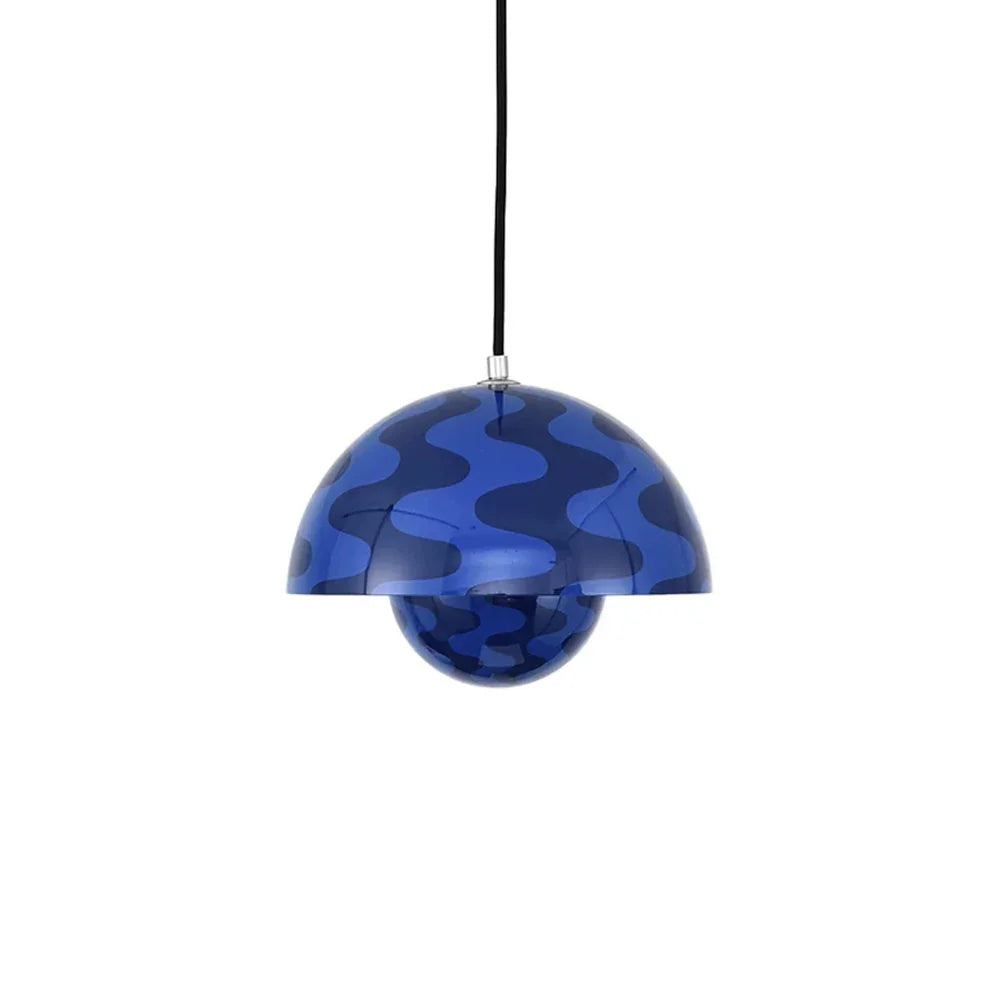 Metalen hanglamp met twee koepels