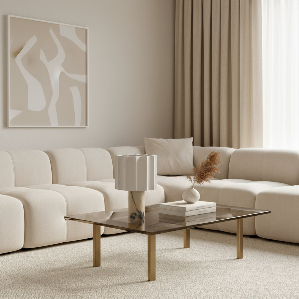 Oplaadbare tafellamp van Calacatta-marmer