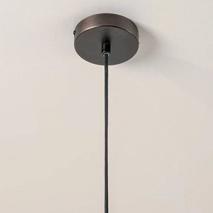 Albasten glazen bronzen hanglamp