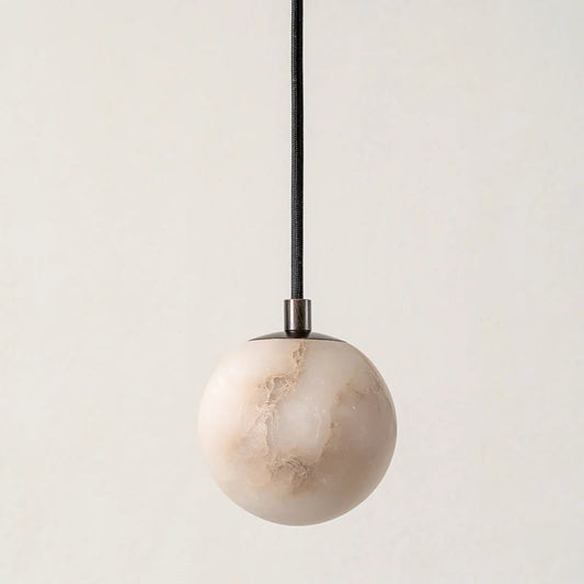 Albasten glazen bronzen hanglamp