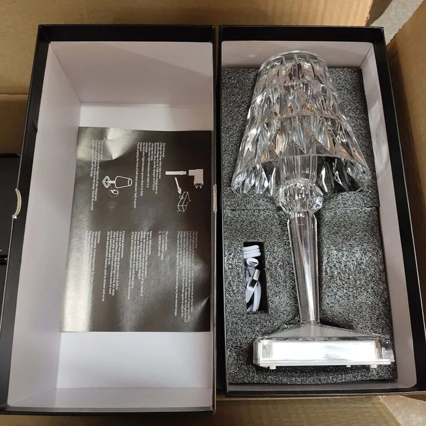 Tafellamp met kristaluitstraling en LED