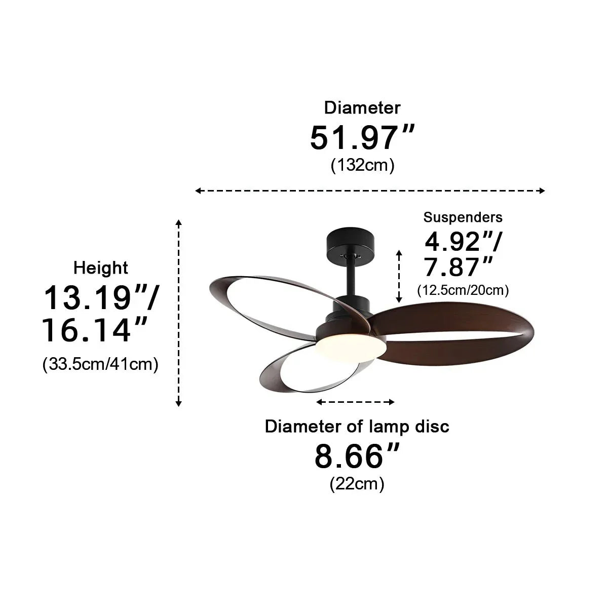 Moderne LED-plafondventilator met houten bladen