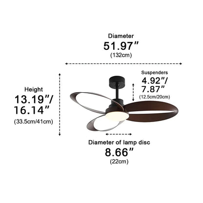 Moderne LED-plafondventilator met houten bladen