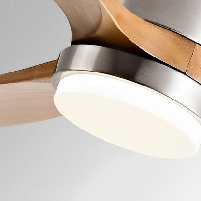 Moderne houtafwerking LED plafondventilator met licht