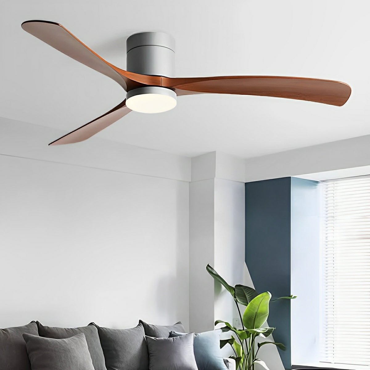 Moderne Noordse LED plafondventilator met licht