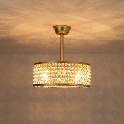 Moderne kristallen plafondventilator met licht