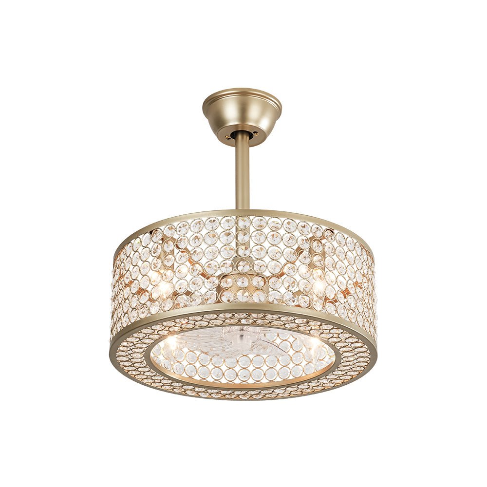 Moderne kristallen plafondventilator met licht