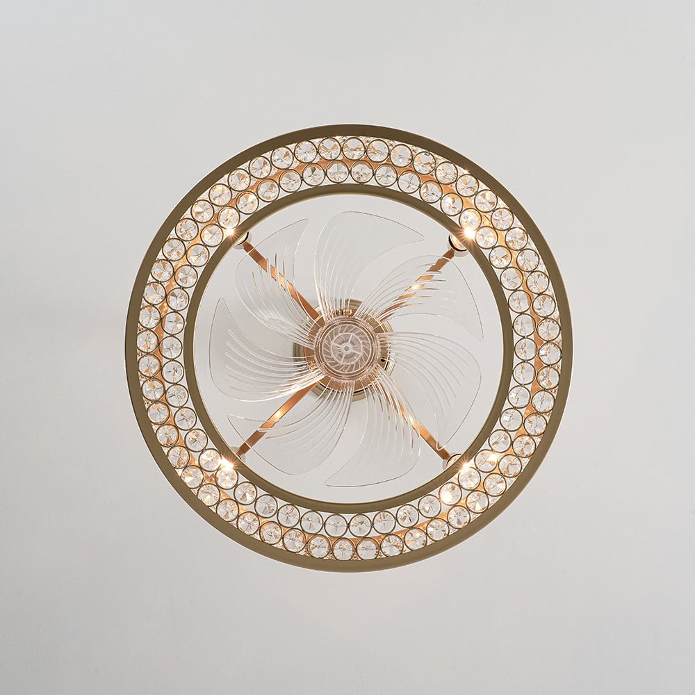 Moderne kristallen plafondventilator met licht