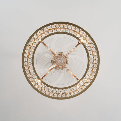 Moderne kristallen plafondventilator met licht