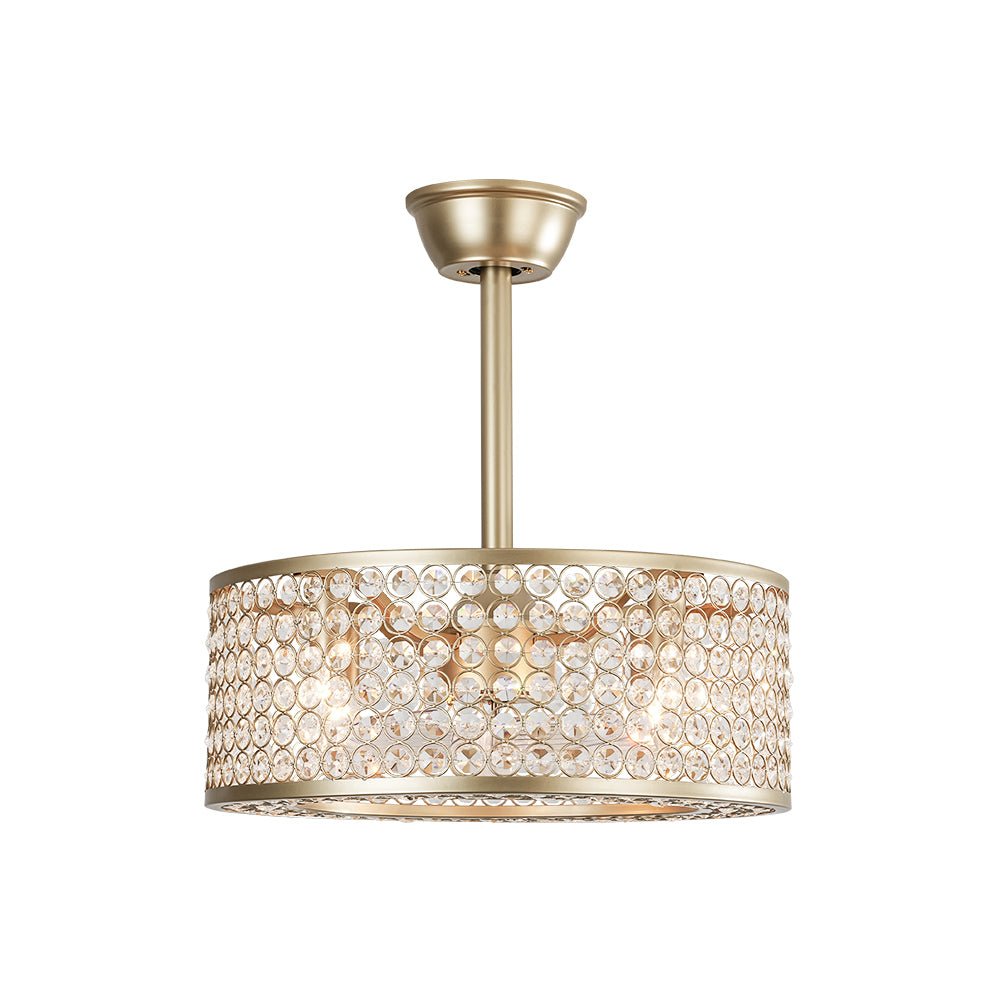 Moderne kristallen plafondventilator met licht