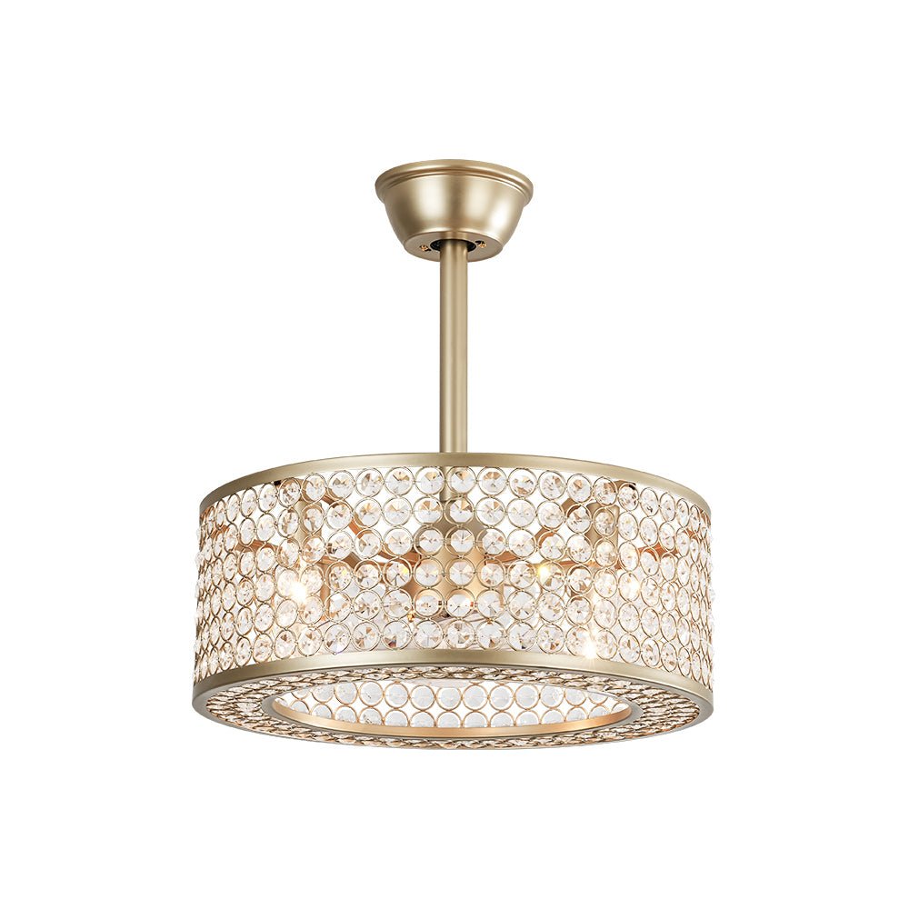 Moderne kristallen plafondventilator met licht