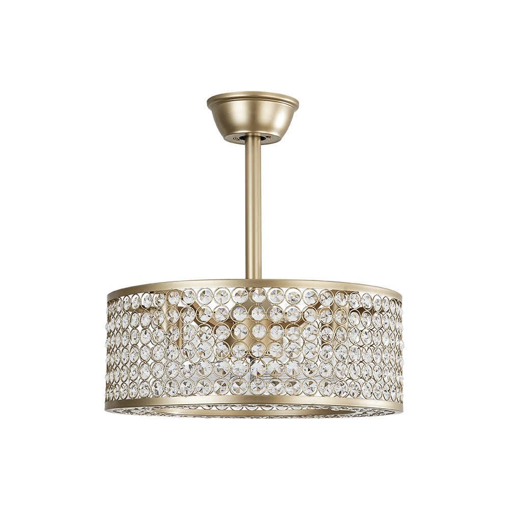Moderne kristallen plafondventilator met licht
