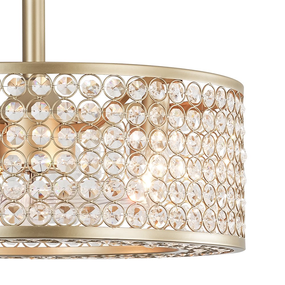 Moderne kristallen plafondventilator met licht