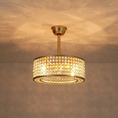 Moderne kristallen plafondventilator met licht