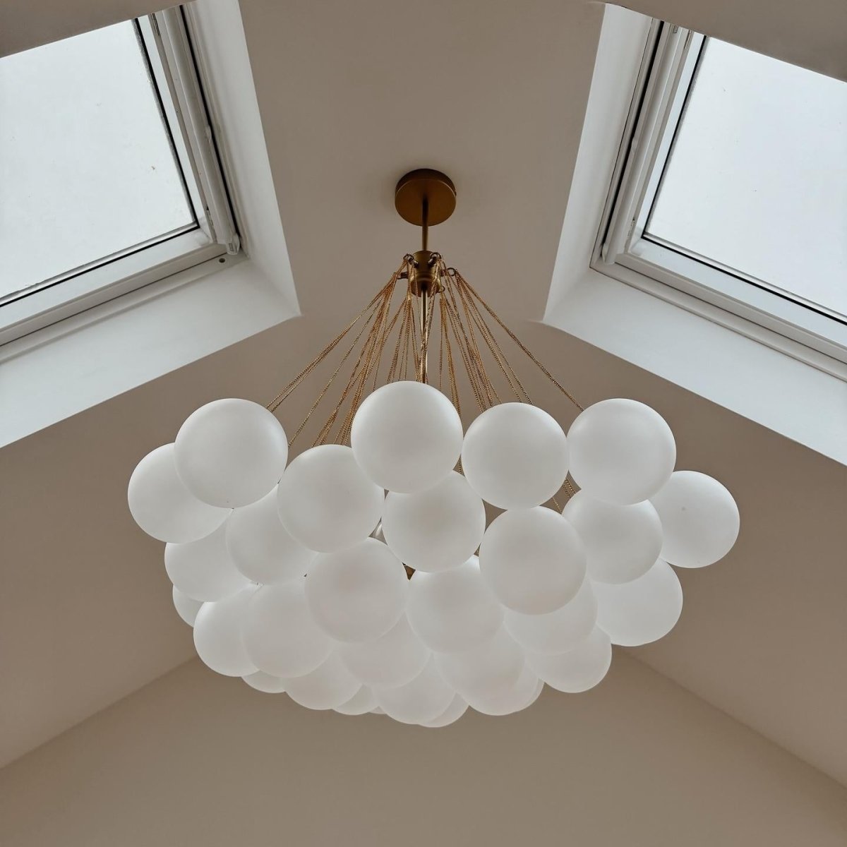 Glazen bellencluster-kroonluchter