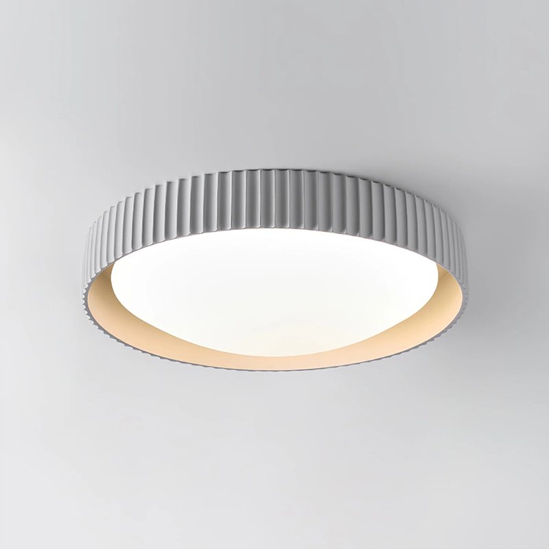 Geribbelde plafondlamp met harslampenkap